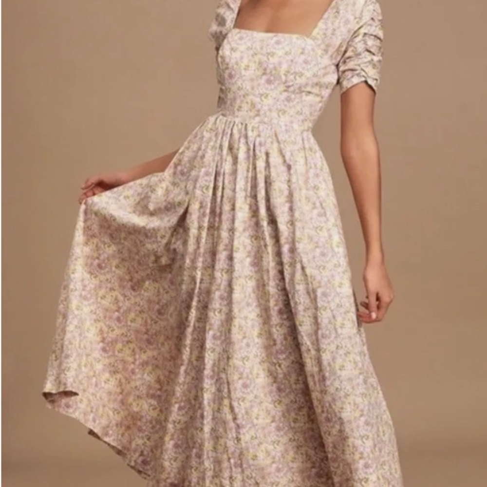 She’s A Dream Free People Midi Dress Size 10-Floral Powder Combo. NEW.